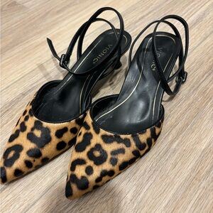 Vionic Jacynda Leopard Print Kitten Heels